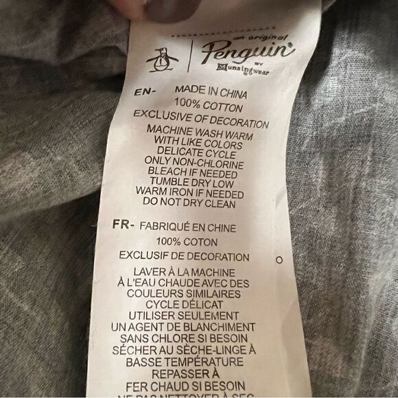 Penguin button down shirt with leaf print size XL - Picture 5 of 6